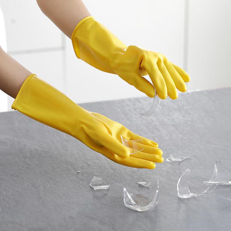 1pair Latex Dishwashing Gloves Women's Waterproof Household Kitchen Washing Bowl Washing Clothes Vegetable Cleaning Household