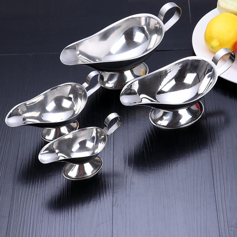 Stainless Steel Gravy and Sauce Boat - Black Pepper Sauce Pot, Non-Magnetic, Hotel Restaurant Supplies.