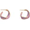 New Fashion Lavender Purple Earrings Metal Golden Twisted Art Line  Stud  For Girls  Jewelry Gifts earrings for women