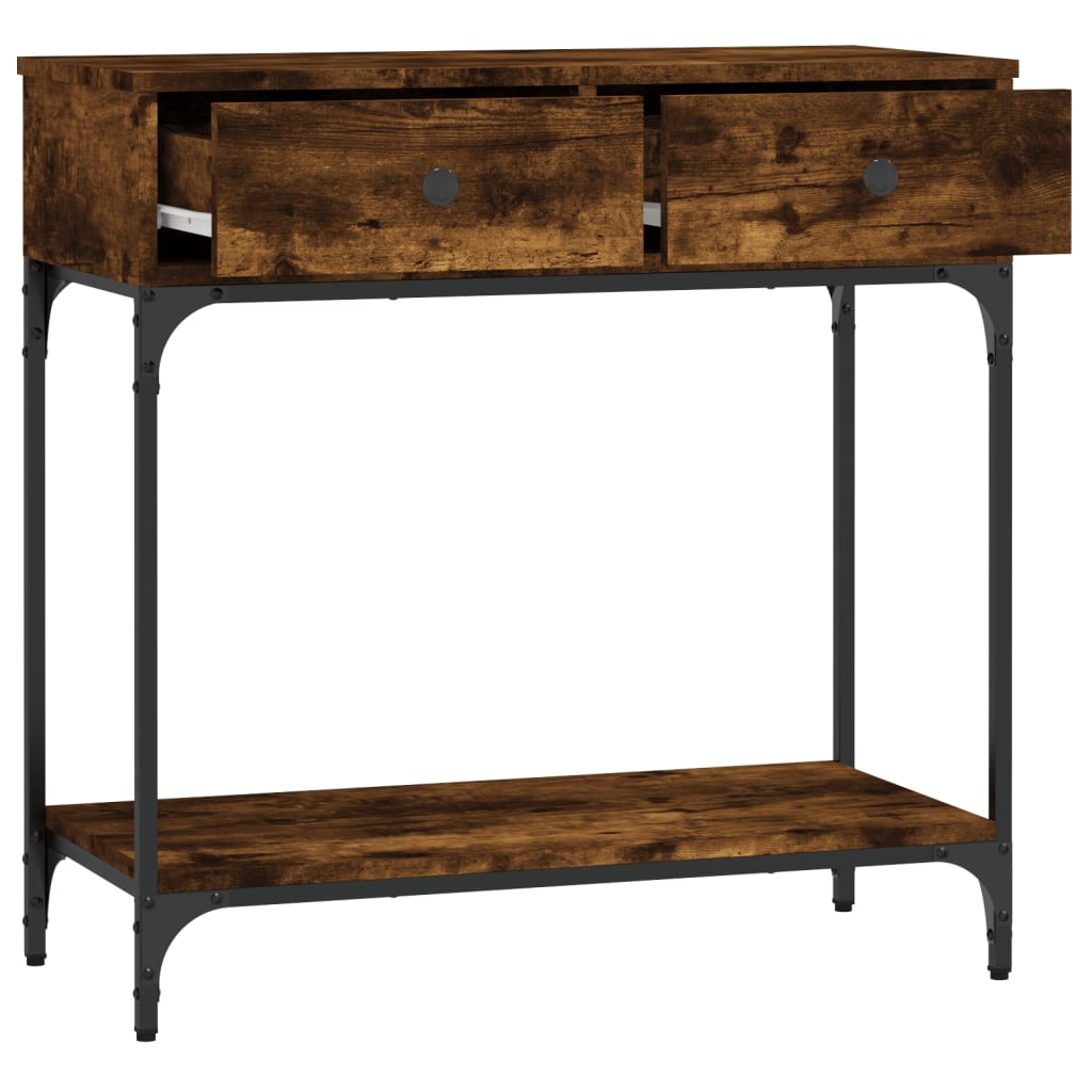 Console Table Smoked Oak 75x34.5x75 cm Particleboard