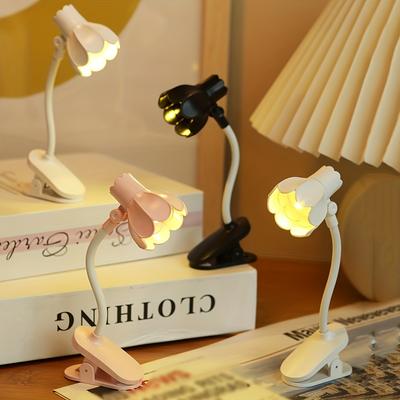 Mini Lampe de Lecture LED en Forme de Fleur Protection des Yeux Clip Réglable Lampe d'Étude Pivotante à 360° Pour Voyage Chambre à Coucher Lampe de Lecture pour Livre