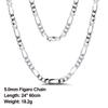 ORSA JEWELS Italian 925 Sterling Silver Diamond-Cut Figaro Chain Necklace S925 Silver Craft Men Women Neck Chains Jewelry SC34