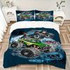 Monster Truck Adventure Print 3Pcs Bedding Setduvet Cover With 2 Bedropillowcase Home Birthday Gift