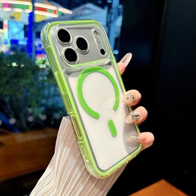Colorful Two-in-one Magnetic Mobile Phone Case Is Suitable for Apple 17PROMAX Transparent Airbag Anti-drop 16 Fine Hole 13 Non-slip