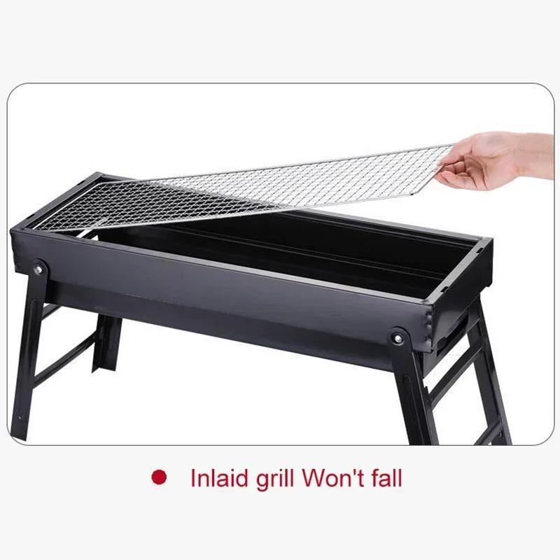 Neu Große BBQ Grill Grill Klapp Tragbare Holzkohle Outdoor Camping Picknick Brenner Faltbare Holzkohle Camping Grill Ofen