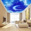 Fantasy Moon Sky Blue Cloud Ceiling 3d Mural Living Room Bedroom Wall Decoration Wallpaper