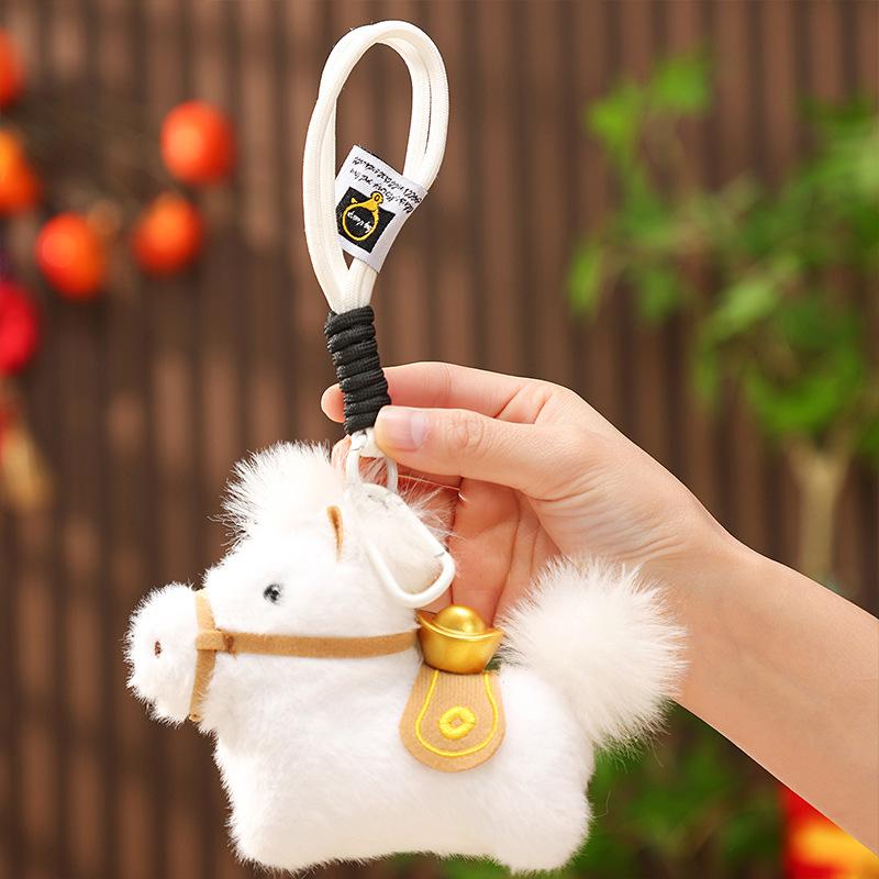 Portachiavi Fascino Cavallo Cartone Animato Ciondolo Borsa Decorazione da Appendere Portachiavi Auto Anno del Cavallo Regalo Fortunato 2026