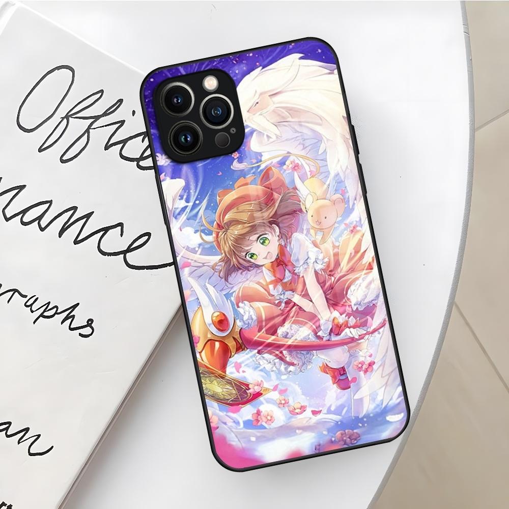 Anime Card Captor Sakuras Phone Case for Iphone 16 15 14 12 11 13 Pro Max Mini X Xr Xs Se 8 Puls glass Cover