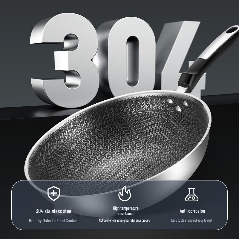 Meichu 32cm 304 Edelstahl Wok