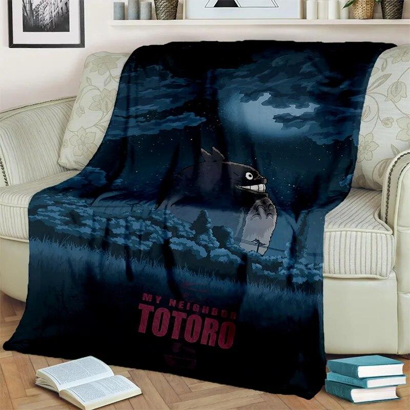 My Neighbor T-Totoro Anime Cartoon Blanket,Soft Throw Blanket for Home Bedroom Bed Sofa Picnic Travel Office Cover Blanket Kids