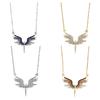 Zinc Zinc Alloy Adjustable Rhinestones Angel Wings Choker Woman Necklaces Korean Neck Jewelry Clavicle Chain