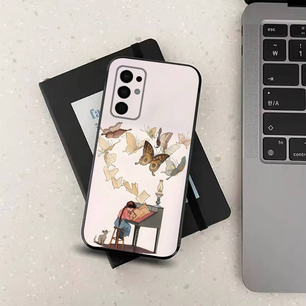 illustratio Books Art Phone Case For Samsung Galaxy A91,A80,A73,A72 ,A71,A53A52,A32 ,A31A22,A21s,A20,Black Cover