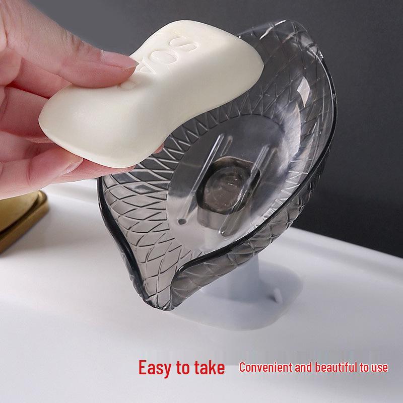 Leaf Design Punch-Free Suction Cup Soap Holder and Drainage Rack