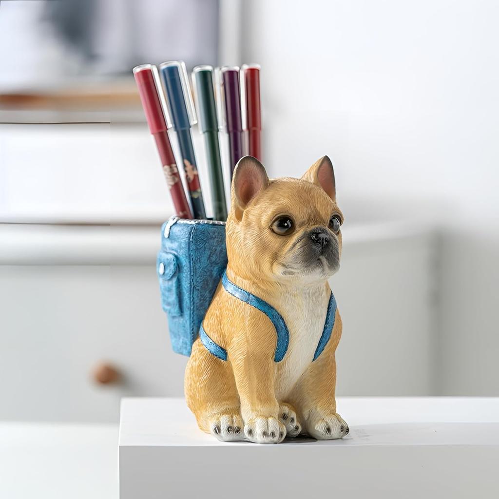 Cute Dog Pen Holder & Desk Organizer,Handmade Non-Toxic Resin Storage Compartment for Office, School & Home | Adorable Gift for Dog Lovers Who Love