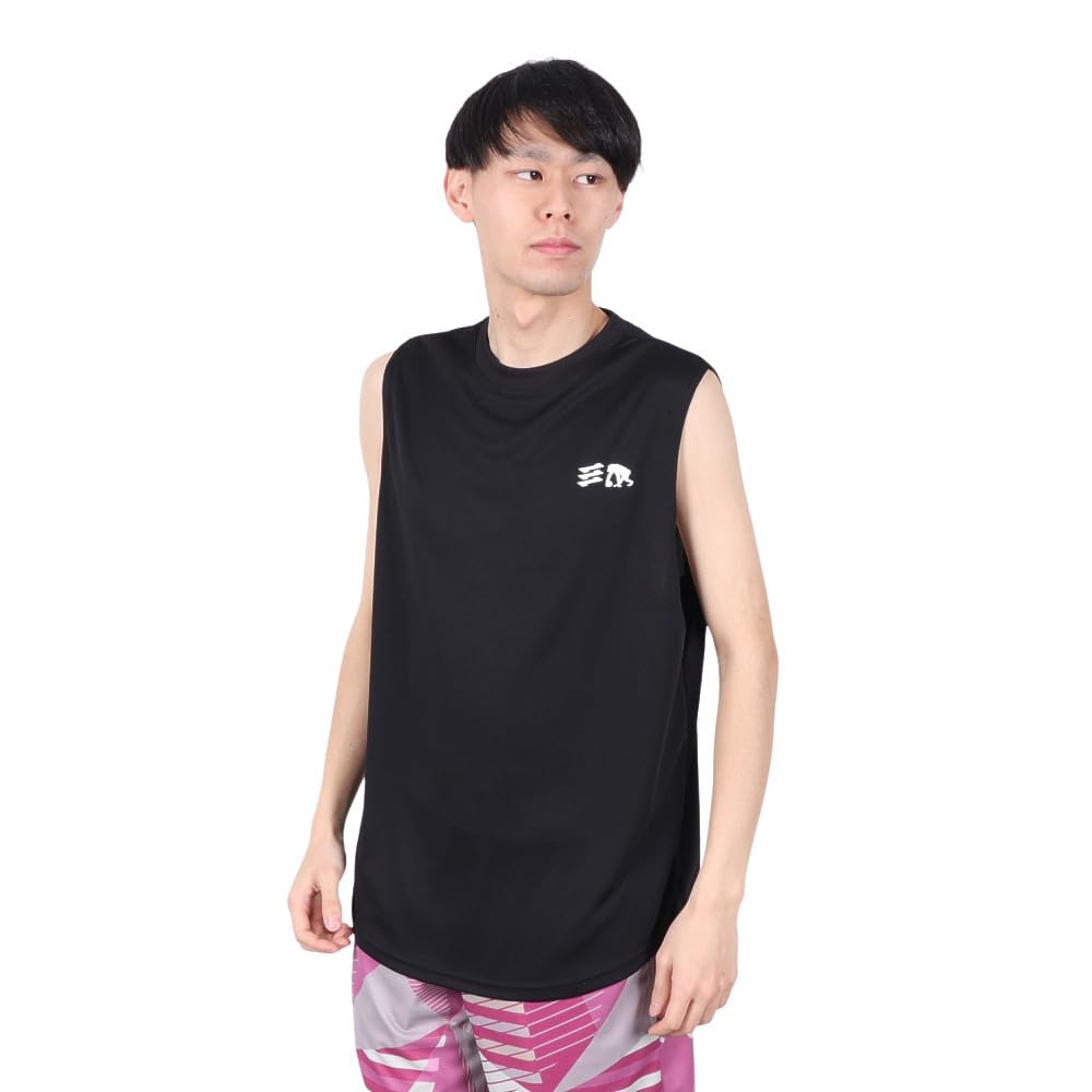 EGOZARU Basketball Wear One-Point Dual Logo Sleeveless Shirt EZSS25UNT001C001 (Black/L/Men's, Women's)