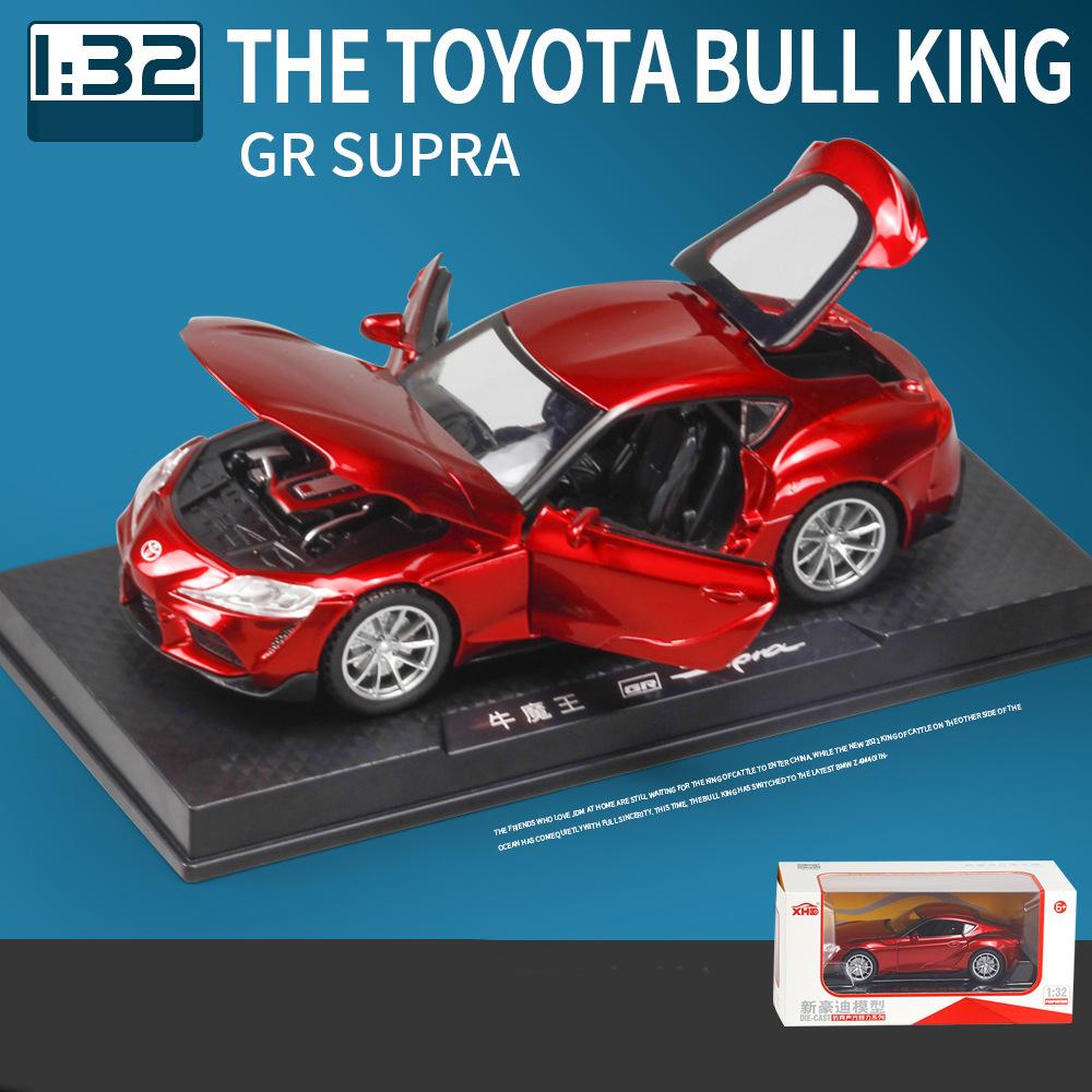 1/32 Scale Toyota GR SUPRA Sports Diecast Car Model Toy, Pull Back Toy Vehicle with Sound and Light for Kids Toddler Boys Girls Gift Collection