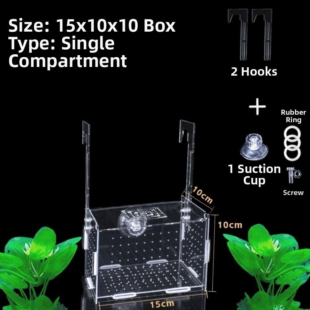 1PC Small Fry Aquarium Isolation Box Spawning Hatching Hatchery Divider Fish Breeding Box with Hook Acrylic Hydroponic Plant Box