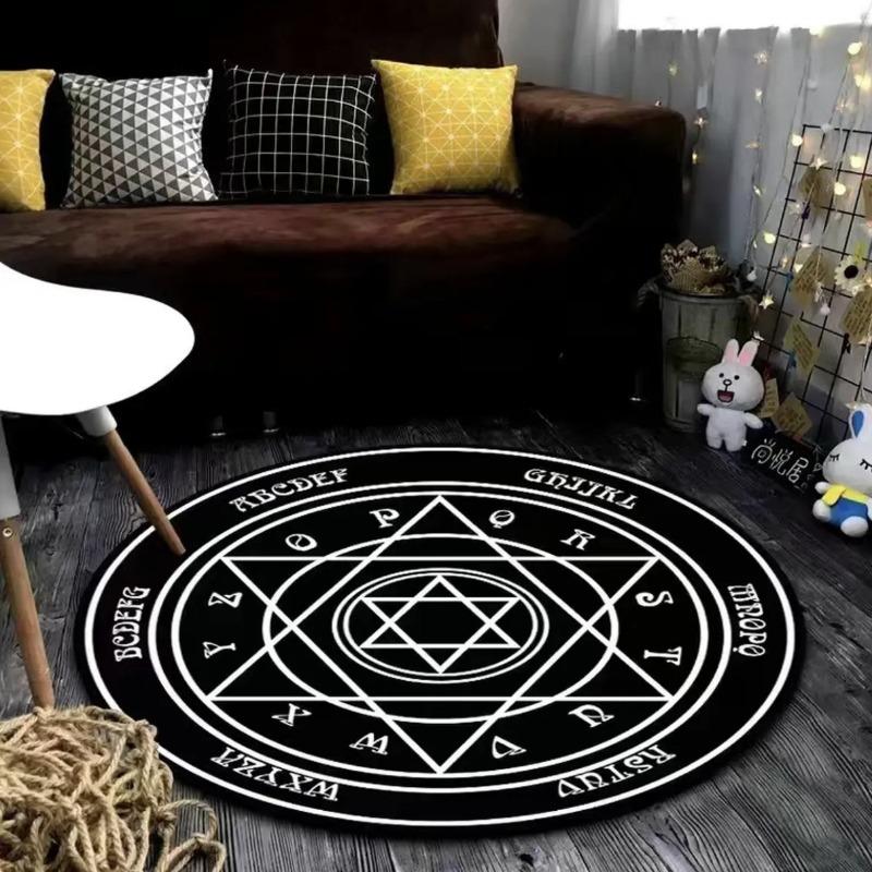 

Personality Round Rug Circle Carpet Slip-resistant for Living Room Floor Mat Chair Coffee Table Bedside Easy To Clean Decoration 40x40cm