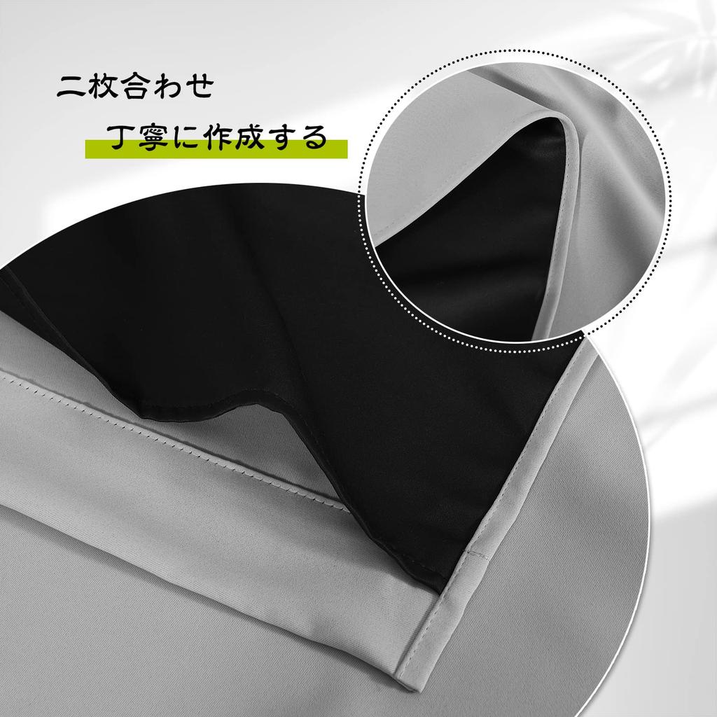 NICETOWN Complete Blackout Grade Light Thick 100cm Wide x 110cm Set of 2 Heat and Cold Energy Small Waist Bay Room Cafe Hotel Curtains, 1,