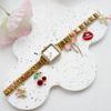 Italian Charm Bracelet Watch Stainless Steel Square Module Bracelet Watch Diamond Pendant 9mm Italian Charm Watch for Women
