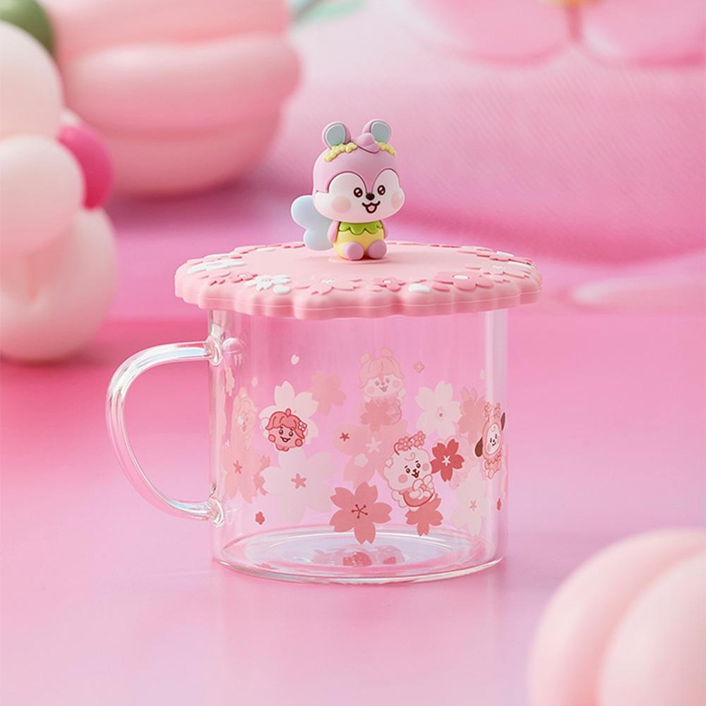 BT21 MANG BABY Spring Fairy Glass Cup & Lid (430ml)