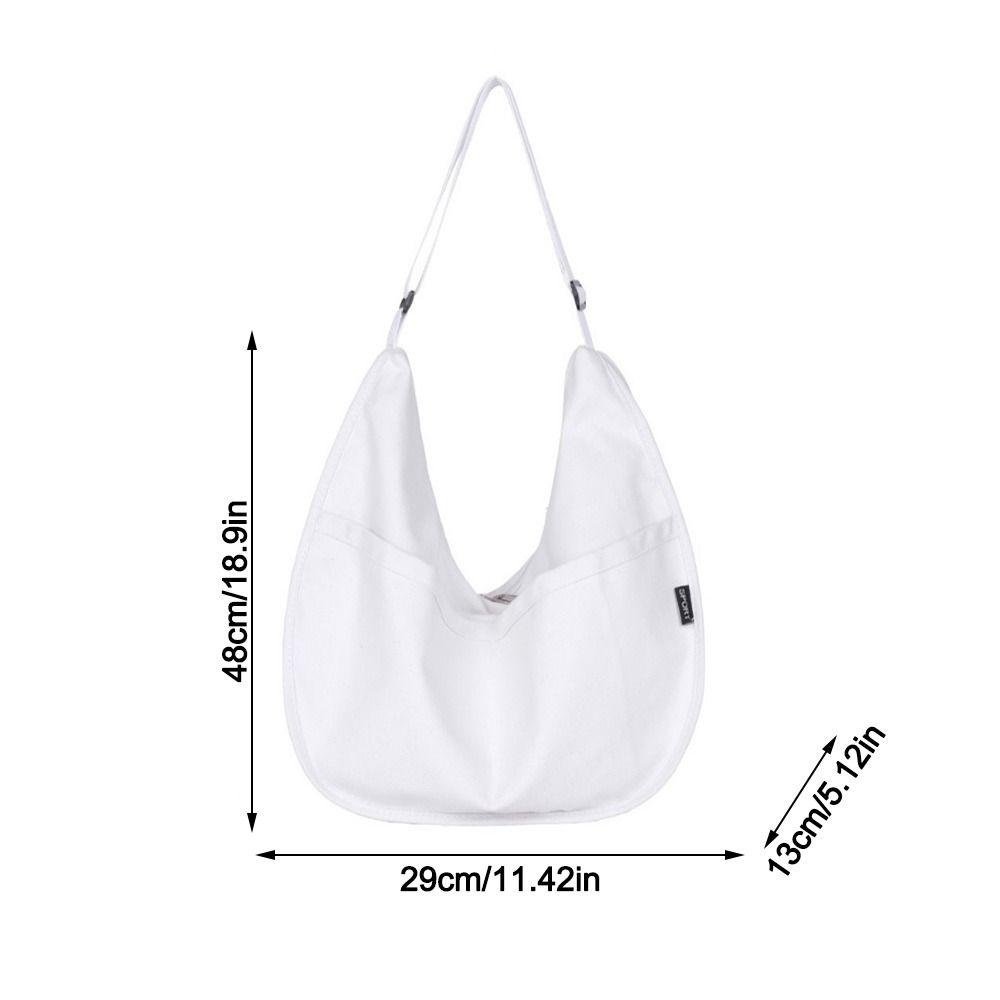 Faionable Canvas Women's Dumpling Bag Solid Color Large Capacity Crossbody Bags Shoulder Bag for Travel and Commuting