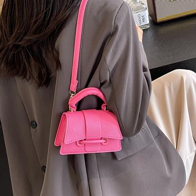Solid Color Simple Temperament Handbag Women's New Versatile Shoulder Messenger Bag Retro Mini Square Bag