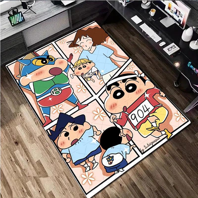 Crayon Shin-chan  Carpet Office Decorative Carpet For Living Room Bedroom Door Mat Floor Rug Computer Chair Area Rug
