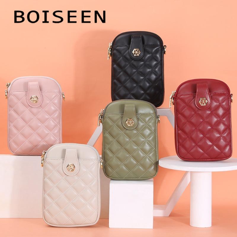 New women's mobile phone bag fashion rhombus messenger bag zipper large capacity shoulder bag women