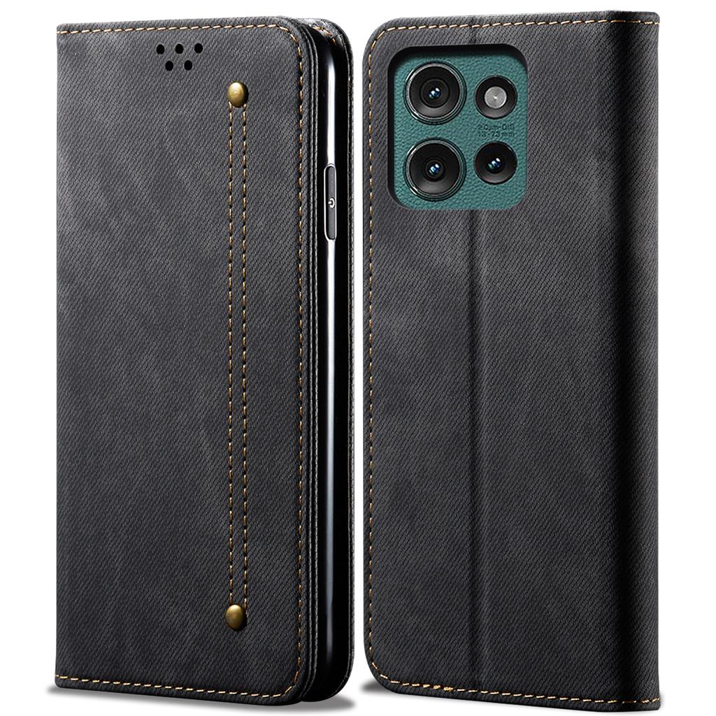 For Motorola Edge 50 Neo 5G/Moto S50 5G/Thinkphone 25 5G Case Jeans Cloth Texture Anti-Scratch Leather Stand Phone Cover