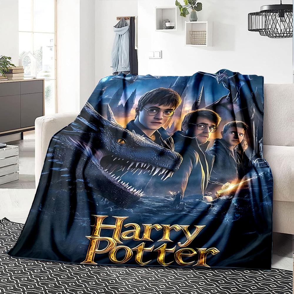 1pc Harry Potter Flannel Blanket Soft Warm Throw for Home, Office, Travel, All-Season Cozy Bedding GiftL1285