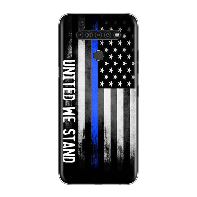 Thin Blue Line American Flag For LG V60 V50S V50 G8X G8S G8 G7 ThinQ 5G K61 K51S K41S K30 K20 Q60 Q9 Soft Phone Case