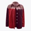 Women's Autumn And Winter Loose Corduroy Color Blocking Long-Sleeved Shirt Jacket