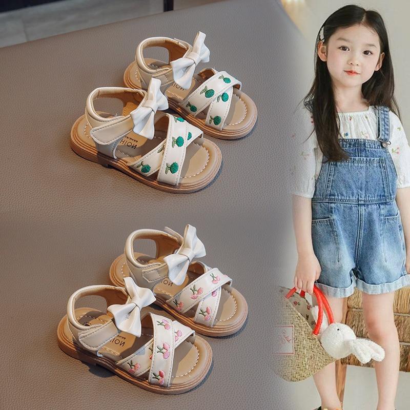 Girls' Fashion Princess Sandals Soft-Sole Beach Shoes for Toddlers & Young Kids, Children's Footwear Bow Shoes Cute Girls Shoes