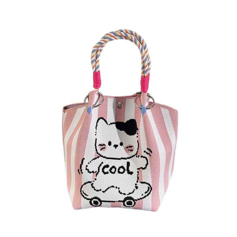 Southeast Asia Trendy Knitted Buckle Handbag - Large Capacity Commuter Tote