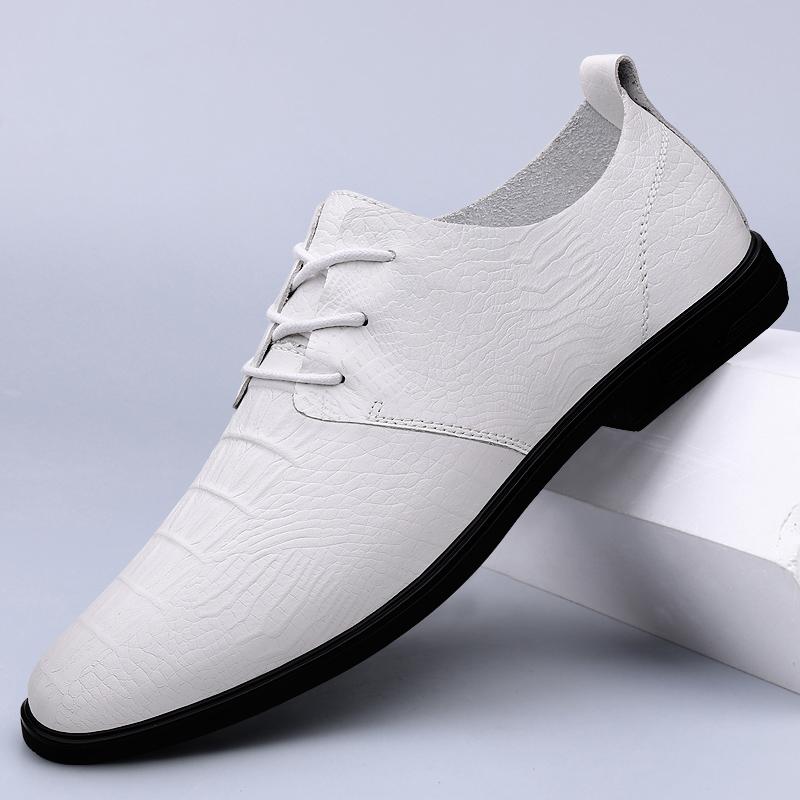 Fashion Casual Leather Oxford Shoes for Men Business Dress Shoes All-Match Comfortable Formal Dress Footwear Male Derby Shoes Sneakers