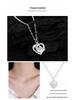 Sterling Silver Heart & Diamond Inlaid Pendant Necklace - Women's Luxurious Clavicle Chain Choker.