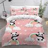 Pandas Eat Watermelon Duvet Sets For Single Bed,Cute Panda Single Bedding Set Duvet Covers With Zip For Children/Teenagers