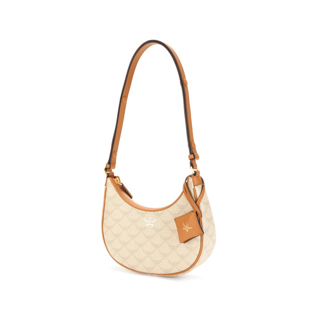 New MCM Himmel Canvas Shoulder Bag, Crossbody Bag Trumpets Women's Beige & Brown MWHFSAC02I9001