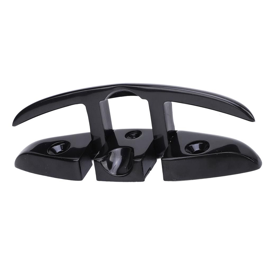 5in Boat Folding Cleat Heavy Duty Black Stainless Steel Marine Dock Cleat for Yachts Speedboats Fishing Boats