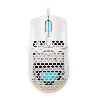 DELUX M700BU Gaming USB Up To 16000 High RGB White Mouse, Wired, Ultra-Lightweight (67g), DPI, Five-Level Adjustable, Precision, Lighting,