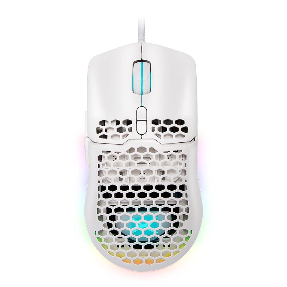 DELUX M700BU Gaming Mouse, USB Wired, Ultra-Lightweight (67g), 16000 DPI, Five-Level Adjustable Gaming Mouse, High Precision, RGB Lighting,