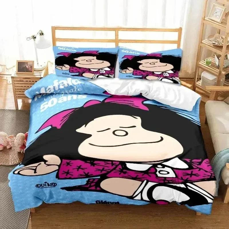 Cartoon Duvet Cover Mafalda 3D NEW Pillowcase Bedding Set Adult Boy Girl Bedroom Decoration Children Single Double Large