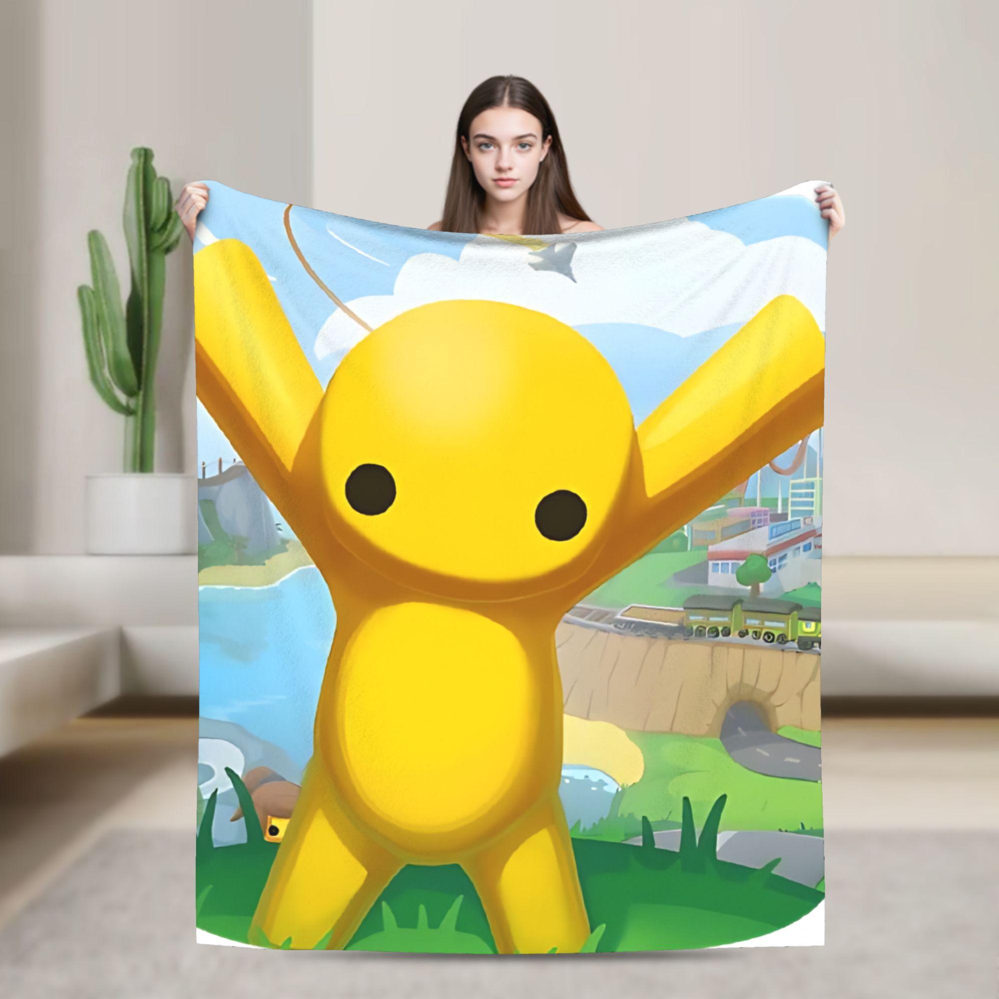 Wobbly Life Weiche Warme Decke Kinder Erwachsene Plüsch Überwurfdecke Neuheit Wohnzimmer Flanell Bettüberwurf Sofabettbezug Size: 75*100cm, Weight: 230 GSM yellow