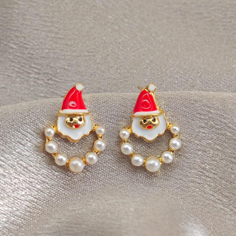 Exquisite High-End Santa Claus Earrings - 2025 New Light Luxury Design