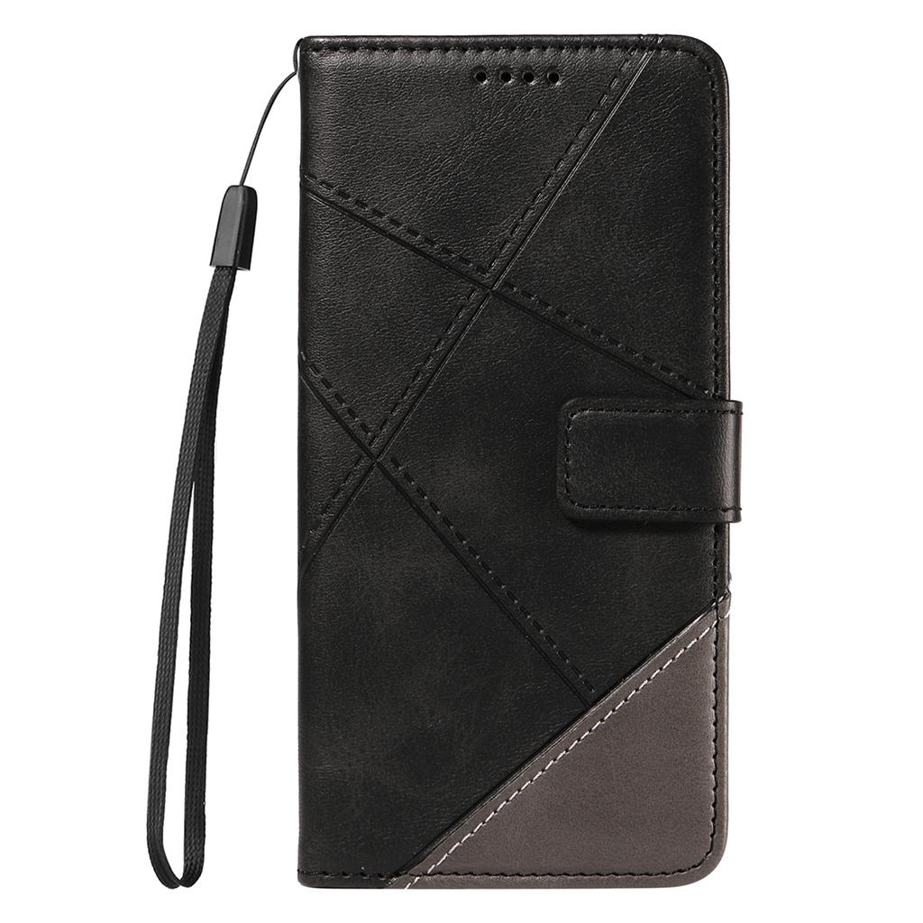 For iPhone 15 Pro Case Shockproof Geometric Lines PU Leather Phone Cover