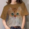 Women's Girl 3D Printed Cat Pattern Summer Casual Street Short Sleeved Top T-shirt