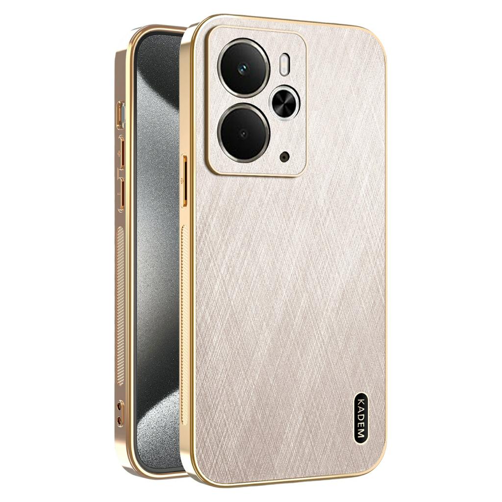 KADEM For Realme 14 5G Case Electroplating Silk Texture PU+TPU Phone Back Cover