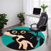 1pc Cat Pattern Office Round Area Rug, For Office, Laundry Room, Bedroom, Living Room, Under Office Chairs, Home Decor, Home Decor, Non-Slip