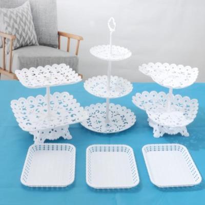 1/2Pcs Cake Stand Dishes Cupcake Snacks Plates Three-Layer Creative Fruit Basket